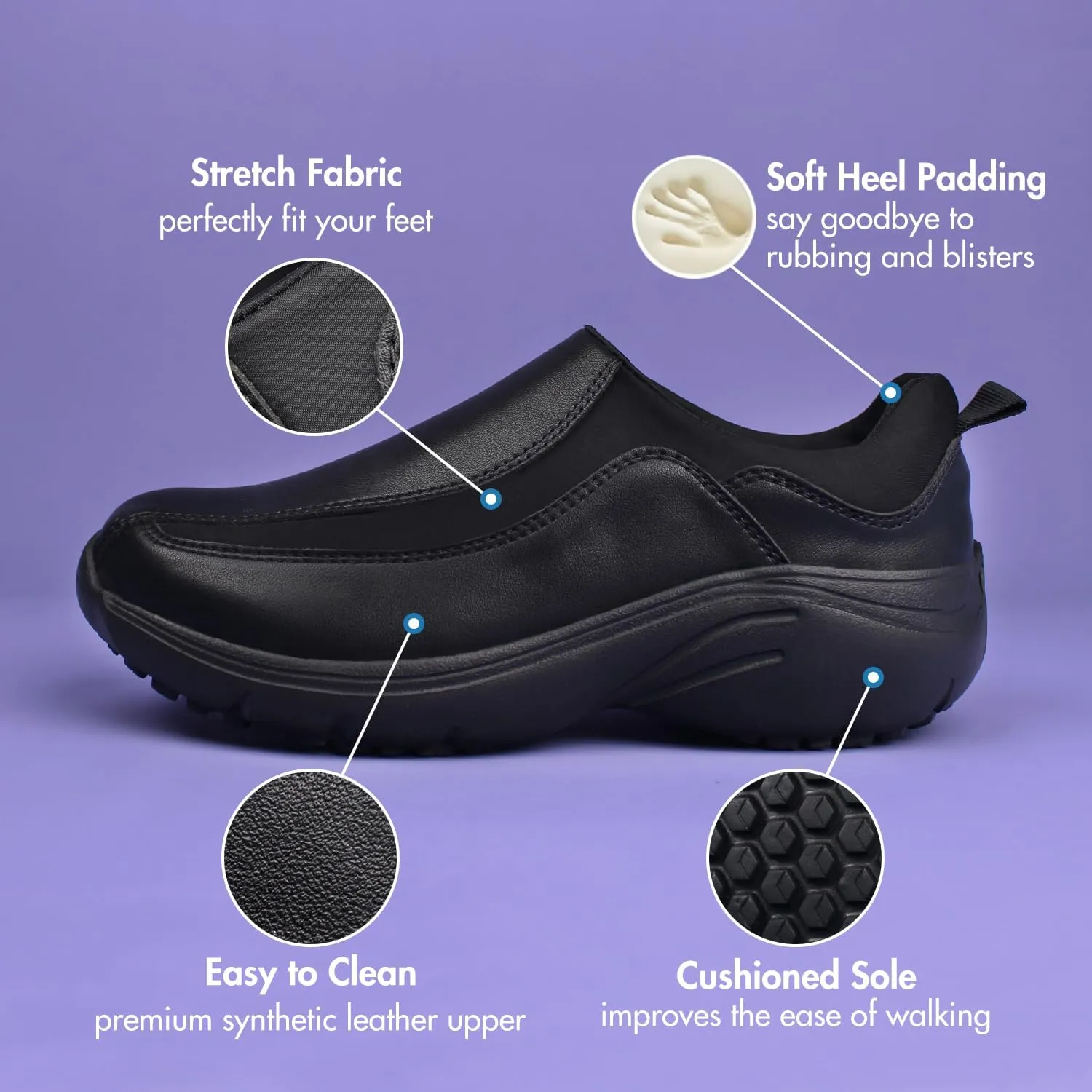 Hawkwell Women's Slip on Lightweight Nursing Shoes Slip Resistant Healthcare Work Shoes