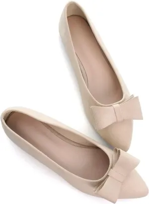 Hee grand Bow-Knot Ballet Flats Classic Pointed Toe Suede Dress Shoes Casual Comfort Slip-On Loafers Light Weight Walking Flats