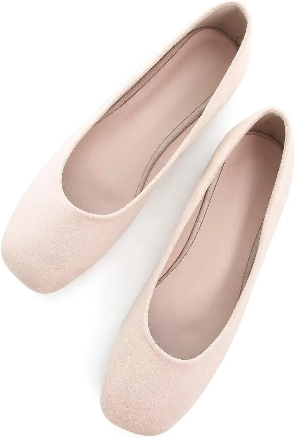 Hee grand Square Toe Ballet Flats for Women Rhinestones Chains Black Suede Dress Shoes Comfort Slip-On Loafers