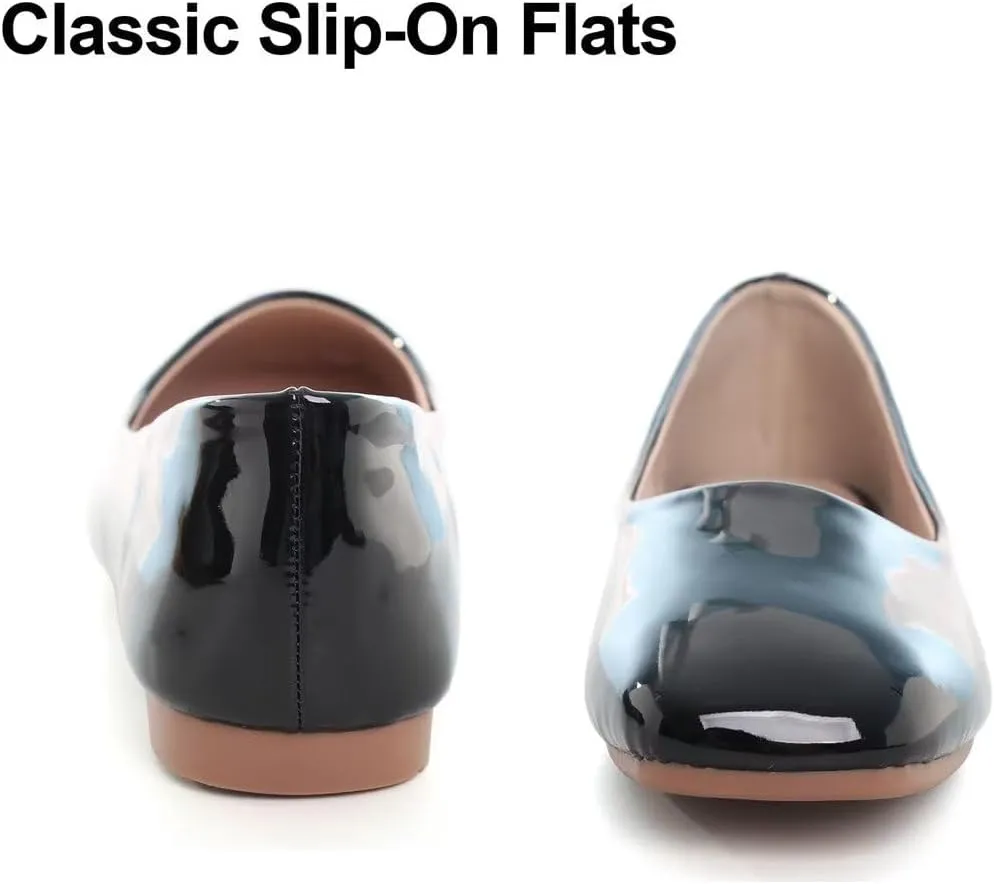 Hee grand Women's Flats Square Toe Ballet Shoes Casual Flats Satin Dress Shoes Comfort Slip-On Loafers