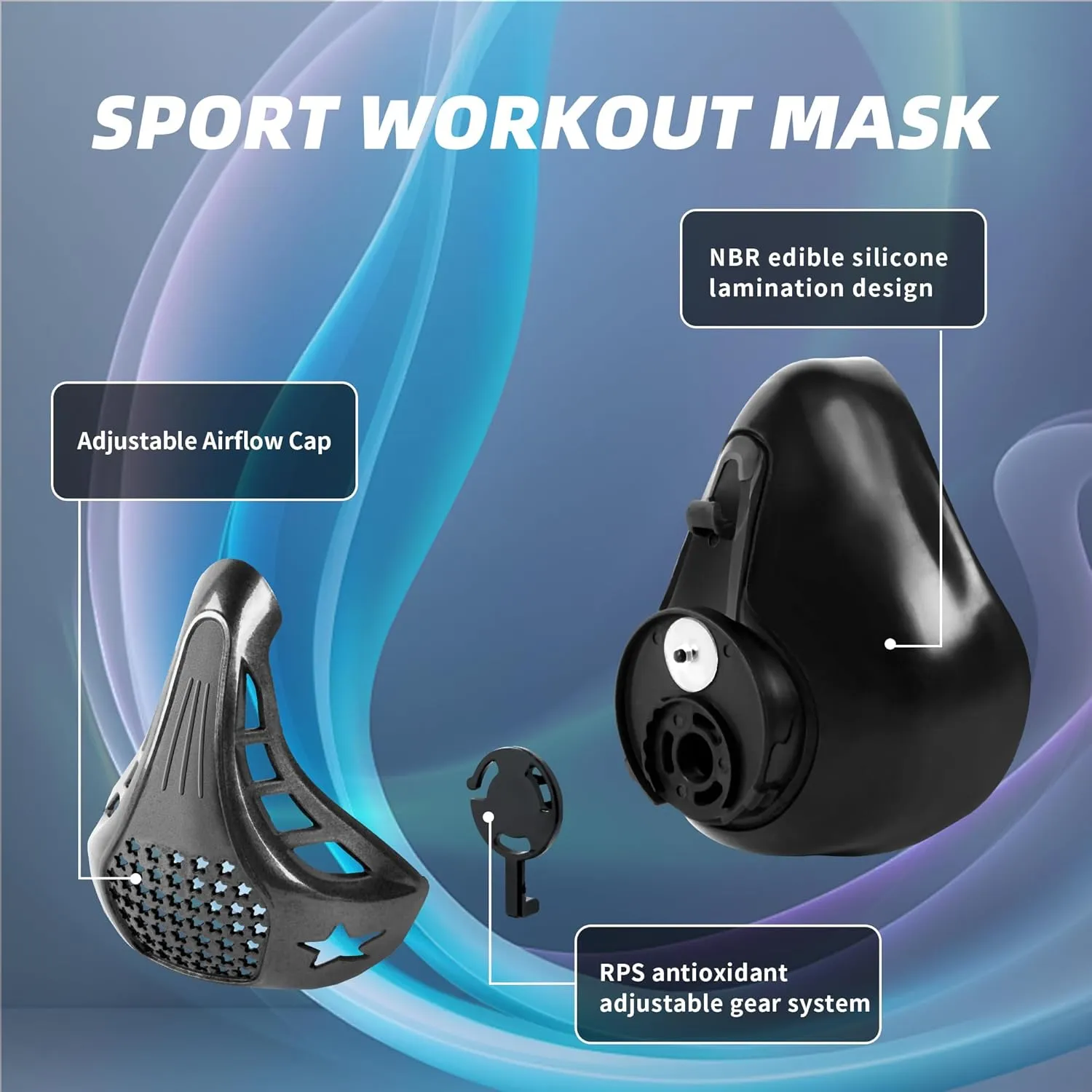 High Altitude Mask,Workout Training Mask，Training Mask- Suitable for Gym, Cardio, Fitness, Running, Endurance and HIIT Training