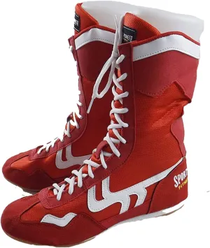 High Top Boxing Shoes, Ladies Kickboxing Fighting Sneakers Lightweight Wrestling Trainer for Women