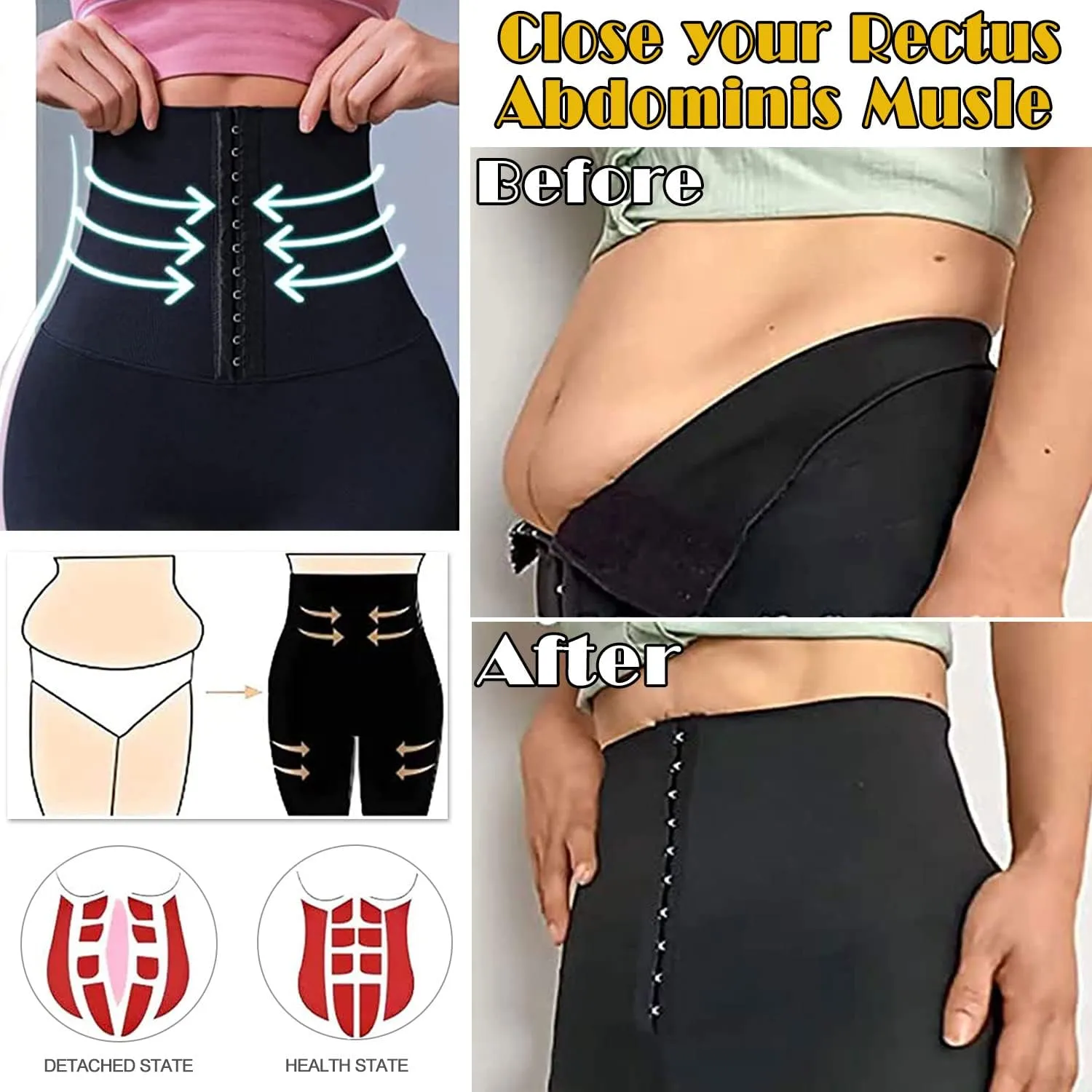 High Waist Corset Leggings for Women Slimming Body Shaper Tummy Control Waist Cincher Leggings Trainer Fitness Pants