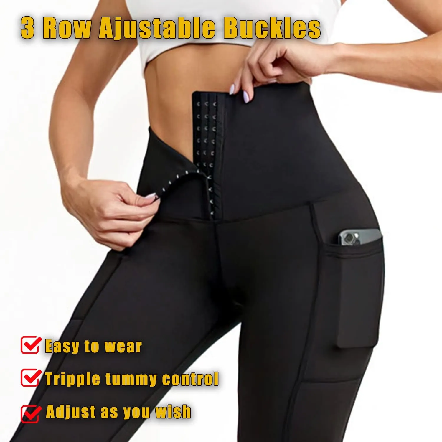 High Waist Corset Leggings for Women Slimming Body Shaper Tummy Control Waist Cincher Leggings Trainer Fitness Pants