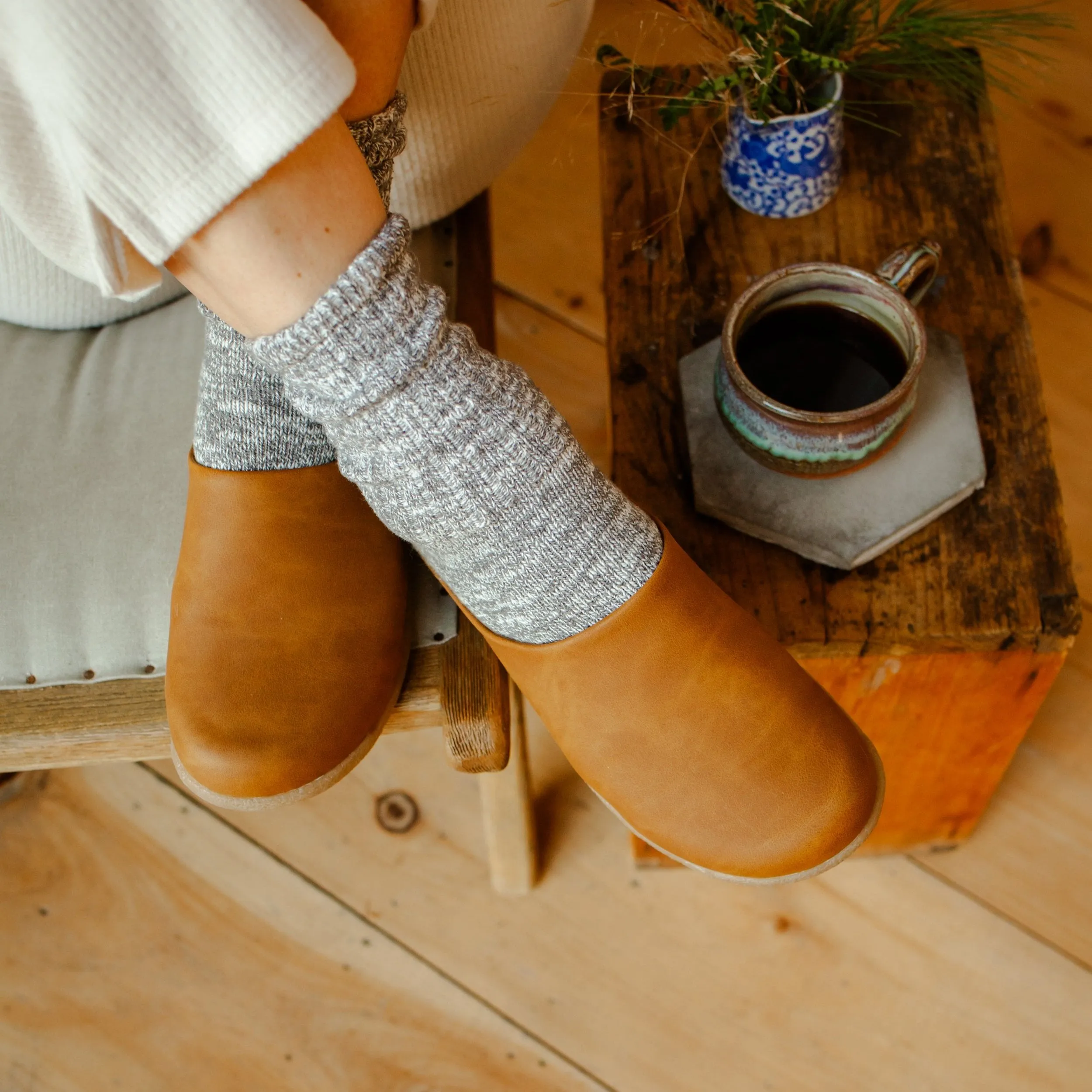 Holsted Unisex Mule Slipper in Cognac