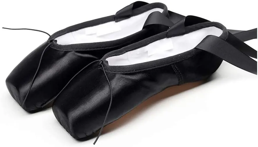 HROYL Ballet Pointe Shoes with Ribbon for Women&Girls Professional Pointe Shoes,ABC