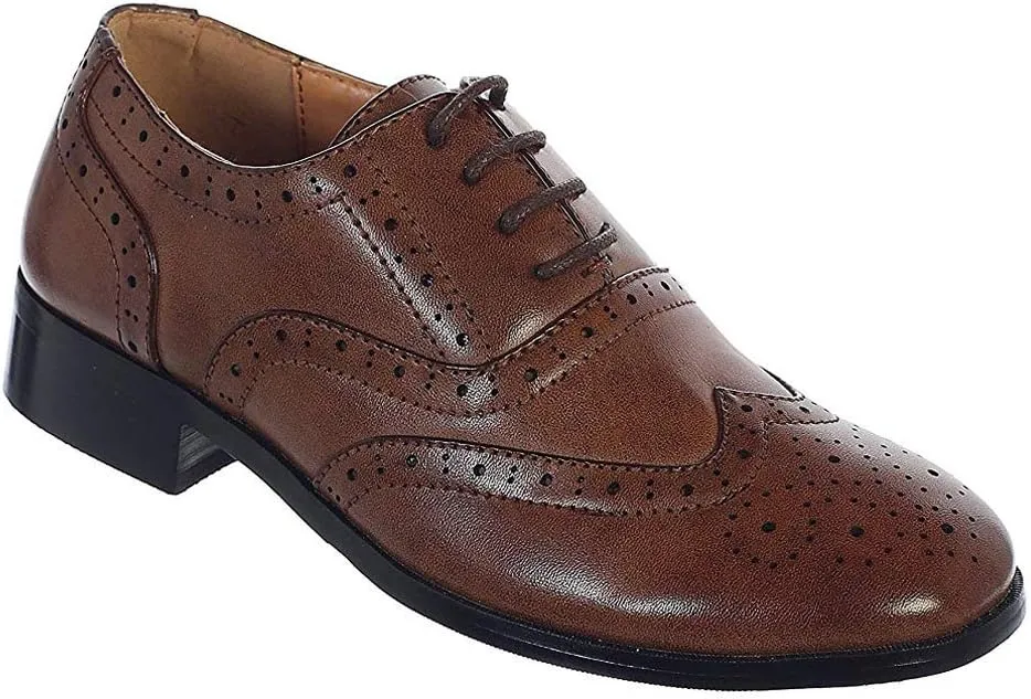 iGirlDress Boys Patent Matte Dress Oxford Special Occasion Christening First Communion Wedding Formal Shoes