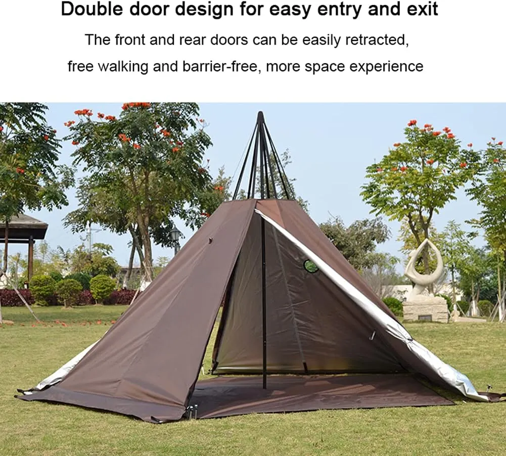 Inflatable Tent for Camping with Canopy & Pump, 2~4 Person Air Glamping Tents Easy Setup 4 Season Blow Up Tent for Family Camping