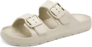 INMINPIN Boys Girls Double Buckle Slide Sandals Comfort Beach Pool Shower Slippers Adjustable Indoor Outdoor Little Kid/Big Kid