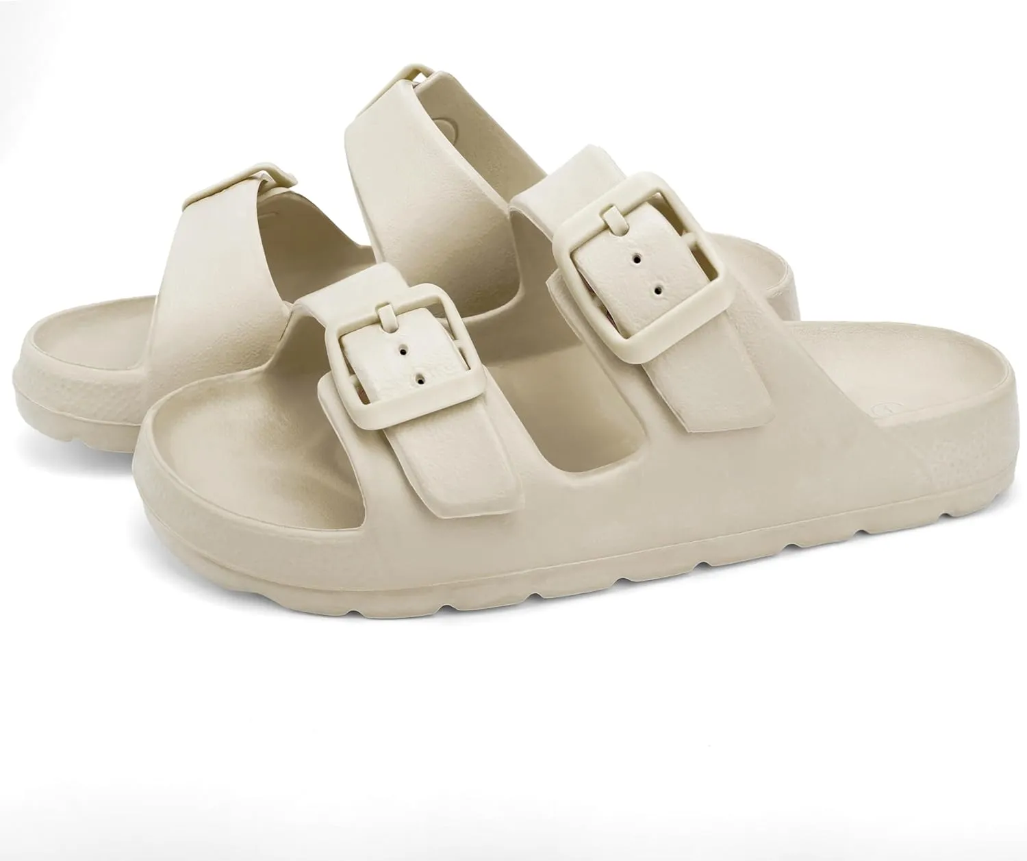 INMINPIN Boys Girls Double Buckle Slide Sandals Comfort Beach Pool Shower Slippers Adjustable Indoor Outdoor Little Kid/Big Kid