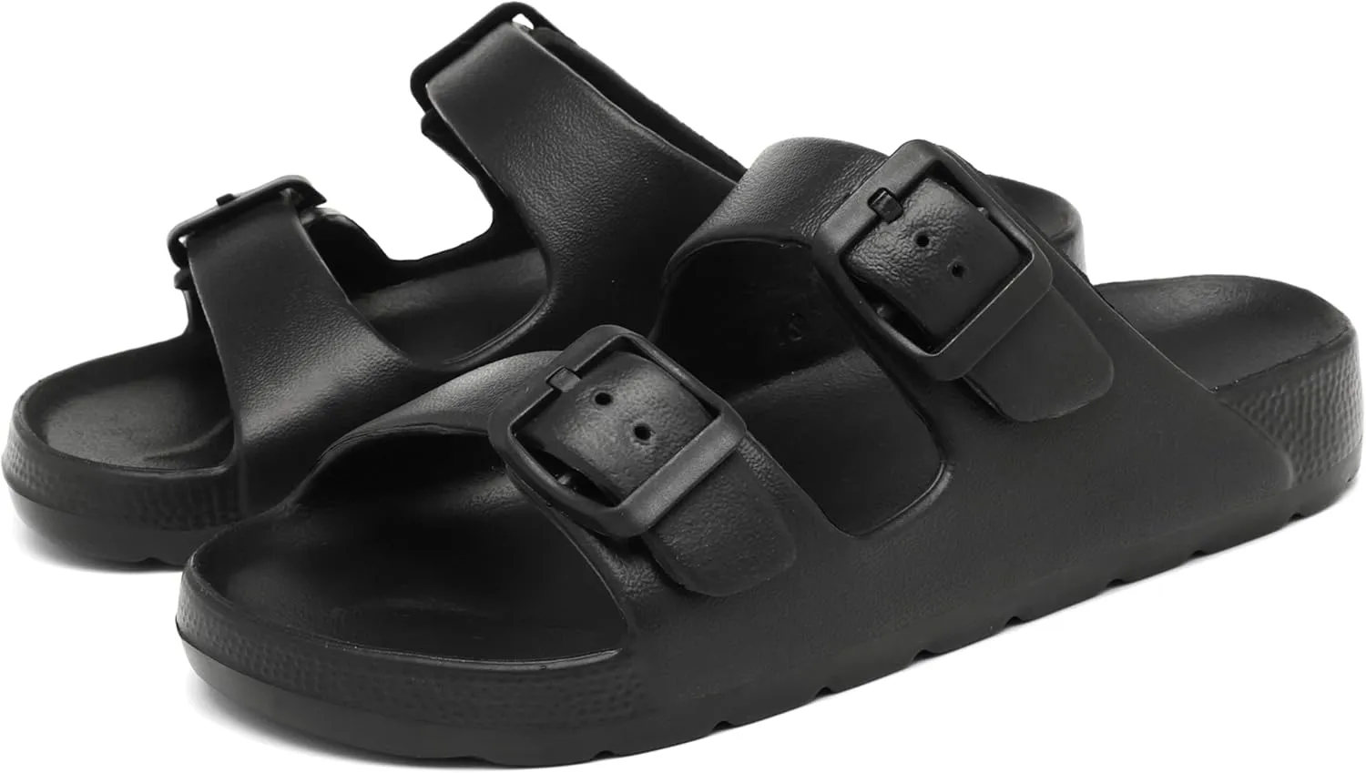 INMINPIN Boys Girls Double Buckle Slide Sandals Comfort Beach Pool Shower Slippers Adjustable Indoor Outdoor Little Kid/Big Kid
