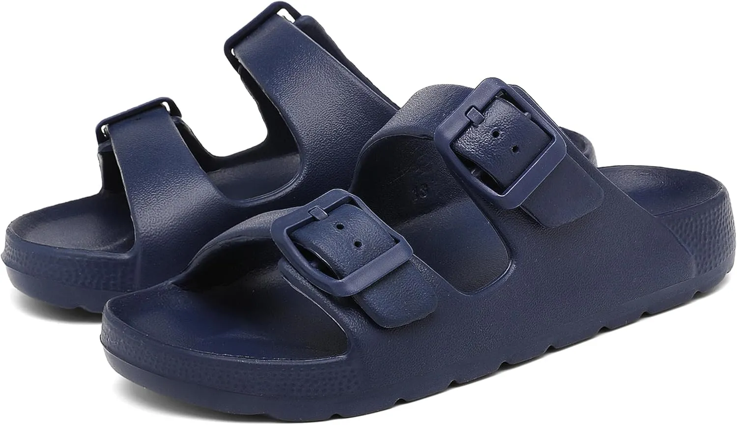 INMINPIN Boys Girls Double Buckle Slide Sandals Comfort Beach Pool Shower Slippers Adjustable Indoor Outdoor Little Kid/Big Kid