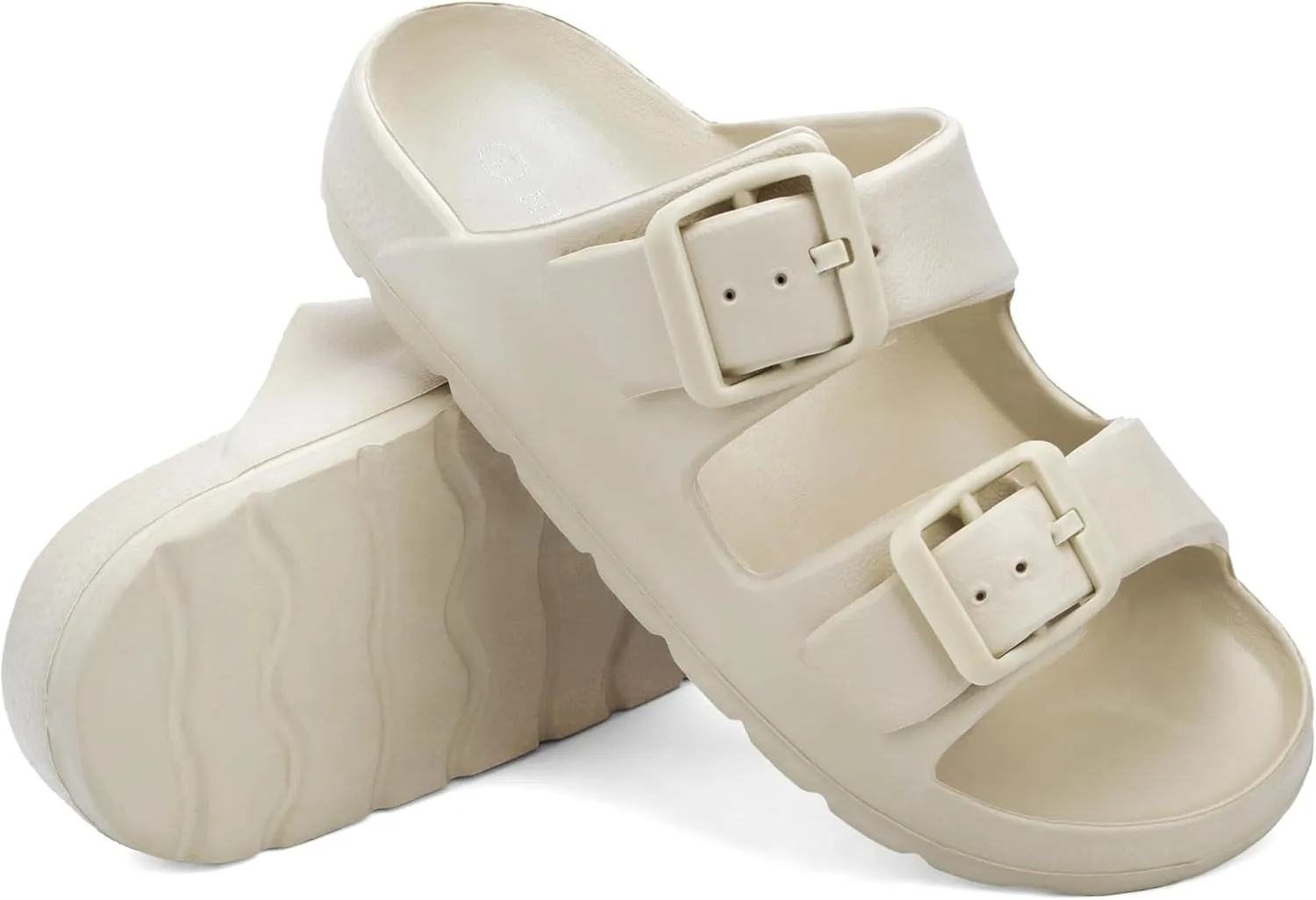 INMINPIN Boys Girls Double Buckle Slide Sandals Comfort Beach Pool Shower Slippers Adjustable Indoor Outdoor Little Kid/Big Kid
