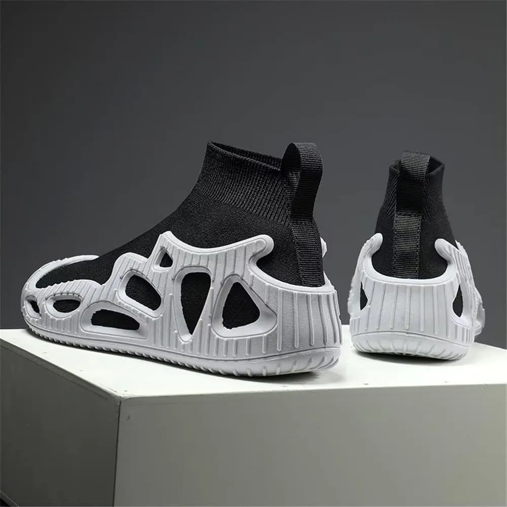 Jakcuz High Top Knitted Fabric Fashion Sneakers for Women Men Lightweight Comfortable Casual Sock Walking Shoes