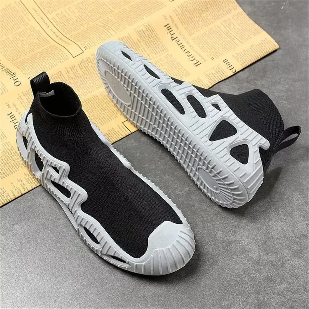 Jakcuz High Top Knitted Fabric Fashion Sneakers for Women Men Lightweight Comfortable Casual Sock Walking Shoes
