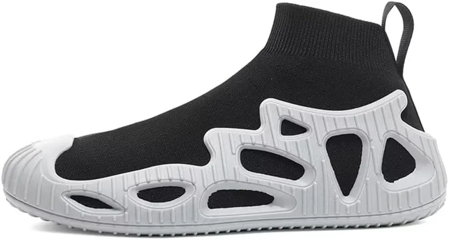 Jakcuz High Top Knitted Fabric Fashion Sneakers for Women Men Lightweight Comfortable Casual Sock Walking Shoes