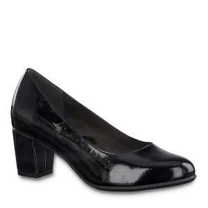 JANA - MEDIUM HEEL COURT SHOE - BLACK PATENT