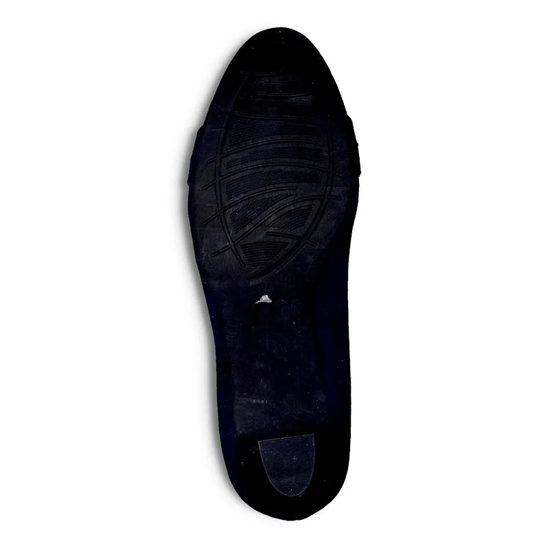 JANA - MEDIUM HEEL COURT SHOE - NAVY SUEDE