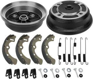 JAVIK Rear Wheel Brake Drum Hub With Brake Shoes 2 Set for Kawasaki Mule 4010 4000 3020 3010 3000 2510 KAF620 KAF950 2001-Up
