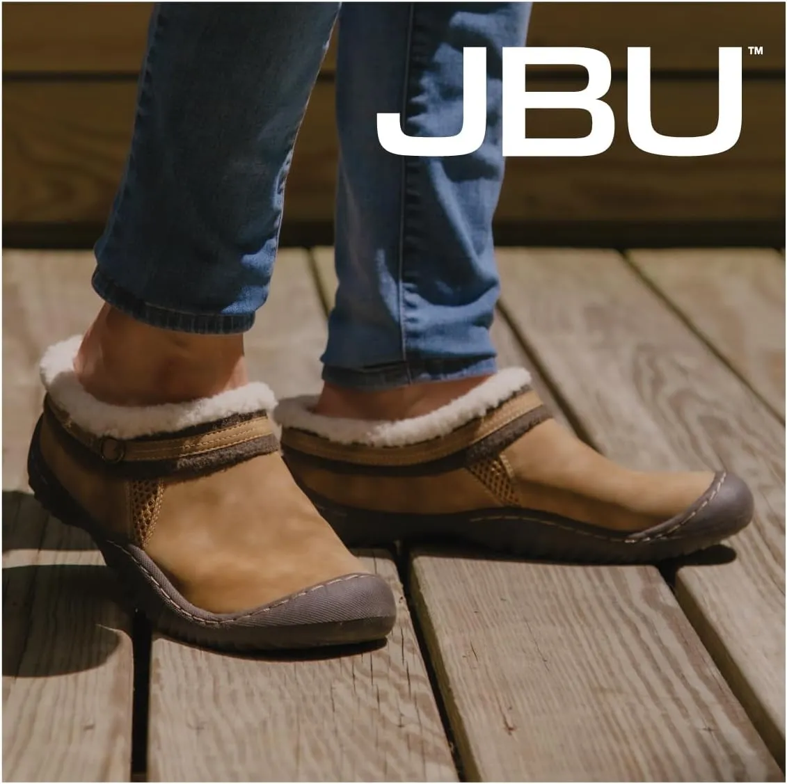 JBU Women's Ginger Faux Shearling Lined Slip On Casual Comfort Mule