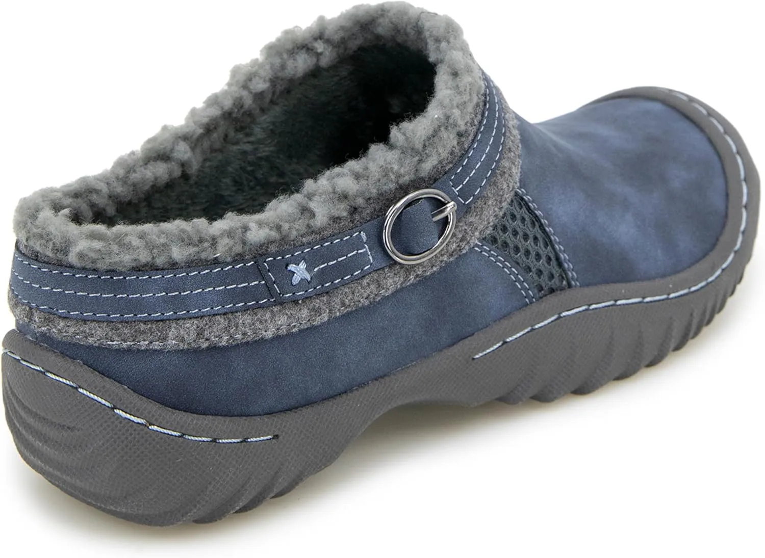 JBU Women's Ginger Faux Shearling Lined Slip On Casual Comfort Mule