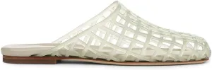 Jelly Mule Flat Sandals for Women Round Toe Mesh Hollow Jellies Mule Flats Summer Beach Jelly Sandals Shoes
