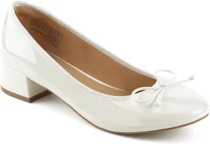 JENN ARDOR Chunky Block Low Heels Bow Round Closed Toe Comfort Work Casual Slip-On Bridal Wedding Guest Dress Cute Ballet Pumps Shoes for Women