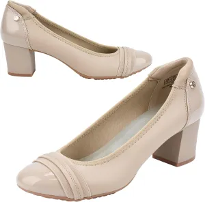JENN ARDOR Womens Dress Pumps Ballet Chunky Heels for Women Round Toe Mid Square Block Heels Soft Slip On Pumps Shoes for Office Lady Dancer Wedding Shoes Youth 2inch