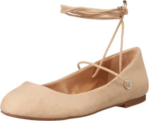 Jessica Simpson Womens Bingley Faux Suede Lace Up Flats