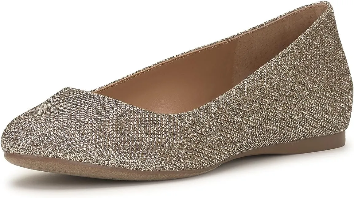 Jessica Simpson Women's Mareike Ballet Flat, Gold, 7
