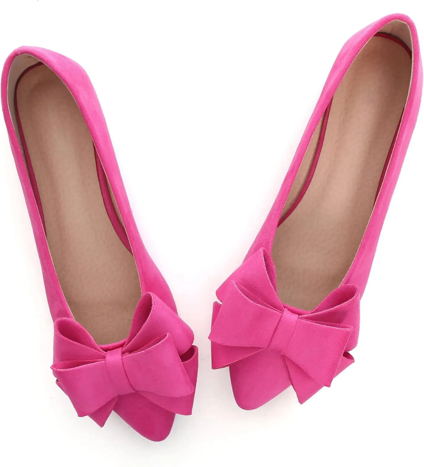 JiangWei Shu Women's Ballet Flats Solid Slip On Walking Shoes