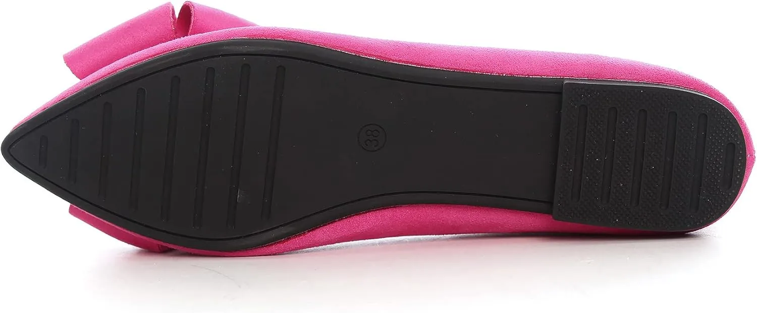JiangWei Shu Women's Ballet Flats Solid Slip On Walking Shoes