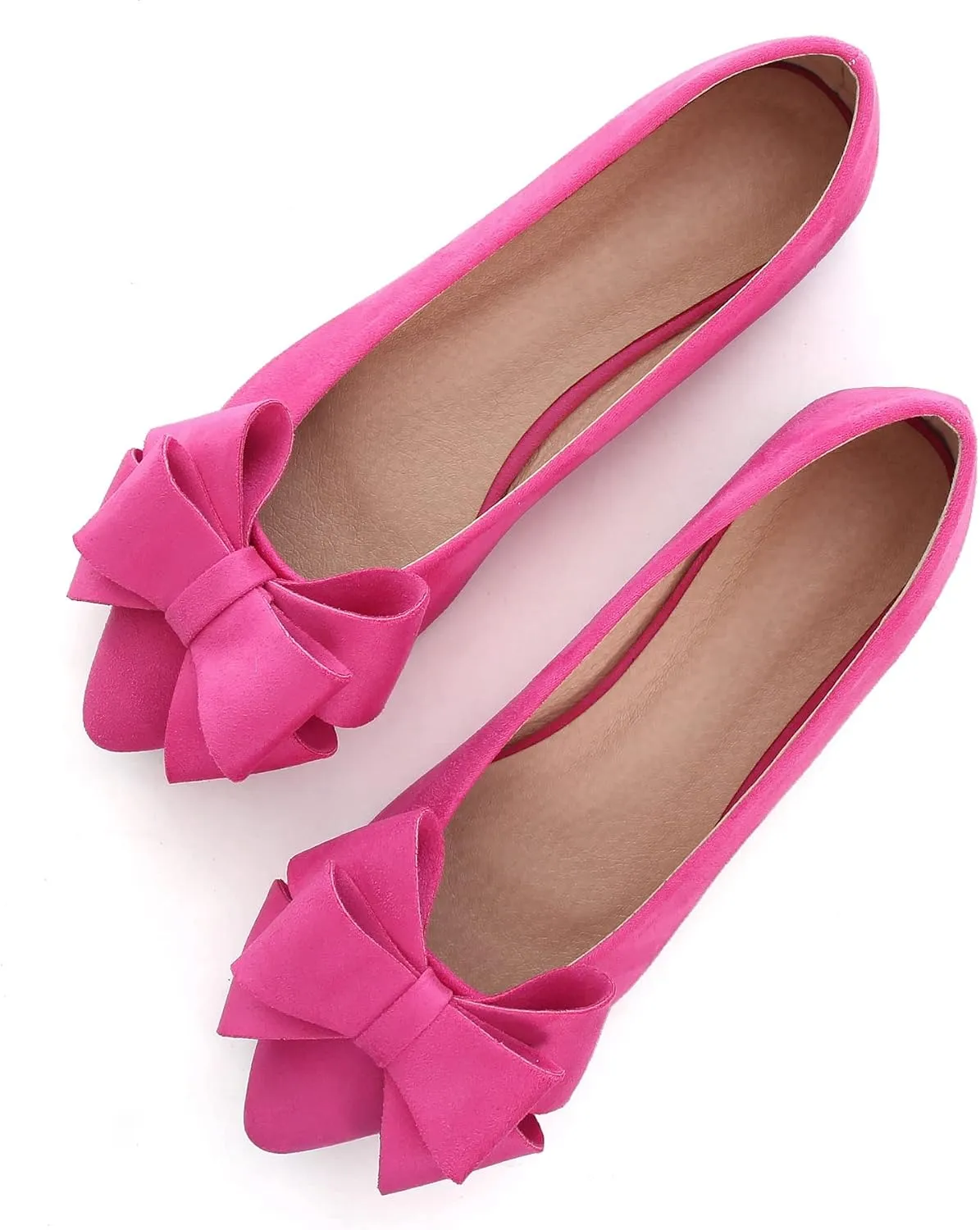 JiangWei Shu Women's Ballet Flats Solid Slip On Walking Shoes