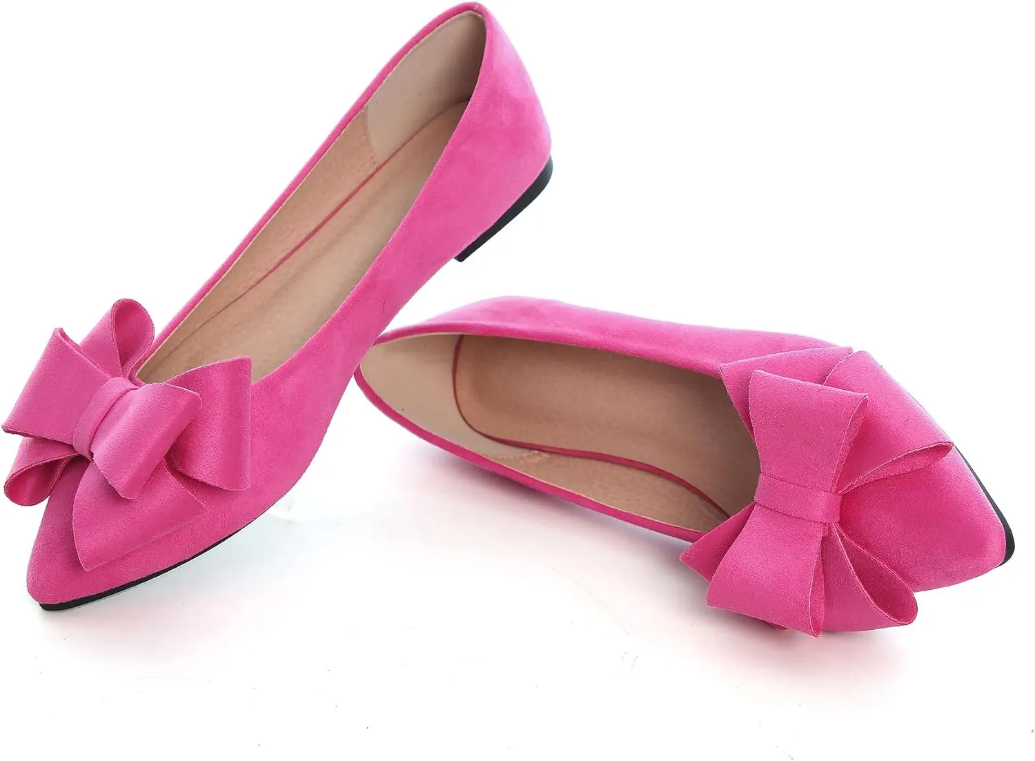 JiangWei Shu Women's Ballet Flats Solid Slip On Walking Shoes