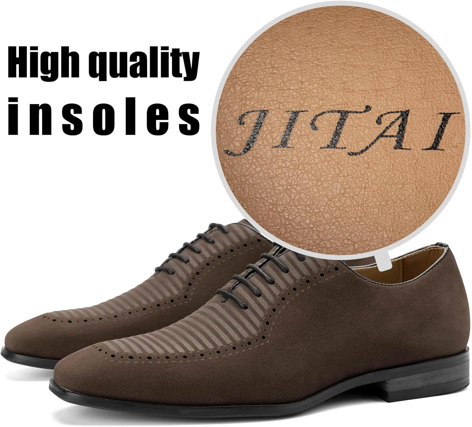 JITAI Mens Oxford Shoes Mens Casual Dress Shoes Lace Up Fashion Shoes Formal