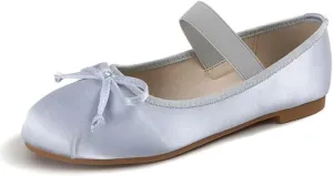 JOEupin Women's Pink Ballet Flats with Bow - Comfortable & Lightweight Shoes | Ballet Flats with Strap | Non-Slip Sole & Cushioned Arch Support Slip-On Shoes for Wedding/Work