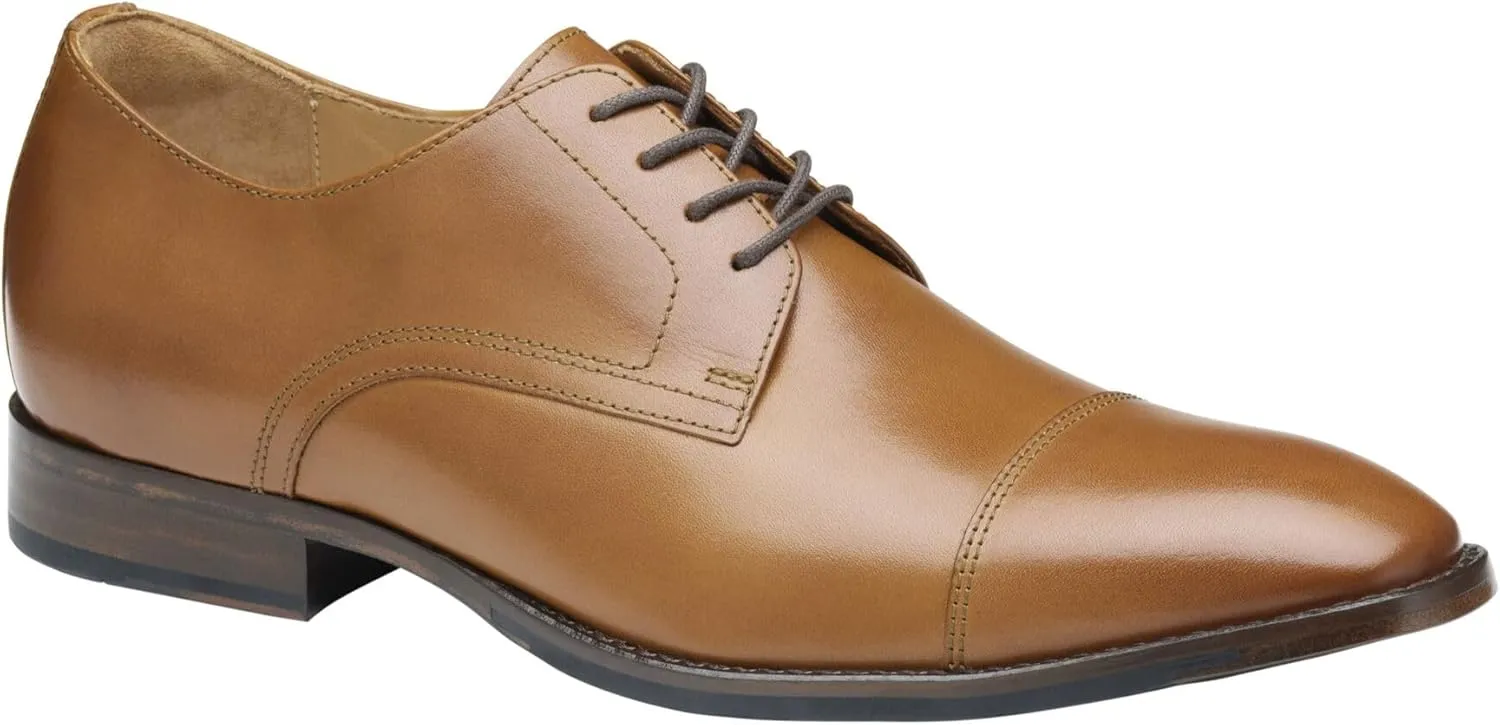 Johnston & Murphy Men’s Shuler Moc Toe Slip-On Shoe | Cushioned Footbed | Full-Grain Leather | Rubber Sole | Padded Collar | Superior Comfort