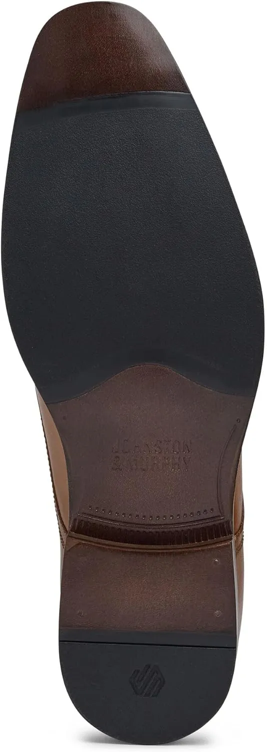 Johnston & Murphy Men’s Shuler Moc Toe Slip-On Shoe | Cushioned Footbed | Full-Grain Leather | Rubber Sole | Padded Collar | Superior Comfort