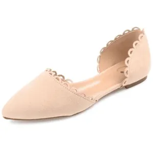 Journee Collection Women's Jezlin Slip On Almond Toe Ballet Flats - Nude, 7 Wide