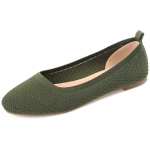 Journee Collection Womens Maryann Tru Comfort Foam Slip On Round Toe Ballet Dress Flats - Green, 8 Narrow