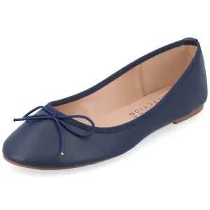 Journee Collection Women's Vika Slip On Round Toe Ballet Dress Flats - Navy - 7 Wide
