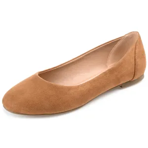 Journee Womens Kavn Comfort Insole Slip On Round Toe Ballet Dress Flats Tan