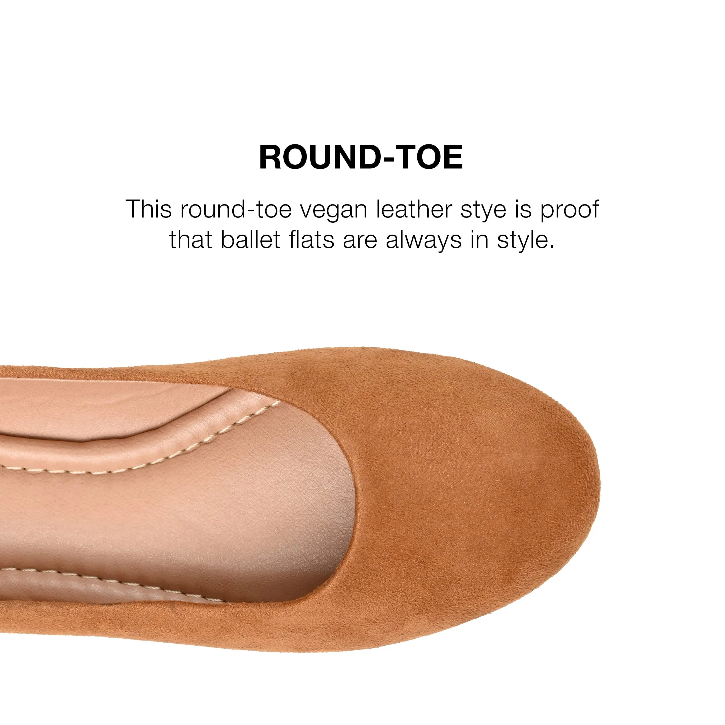 Journee Womens Kavn Comfort Insole Slip On Round Toe Ballet Dress Flats Tan