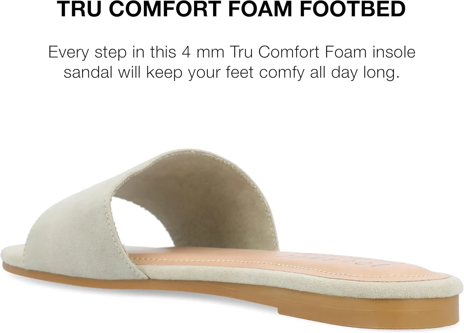 Journee Womens Kolinna Tru Comfort Foam Slip On Flat Sandals