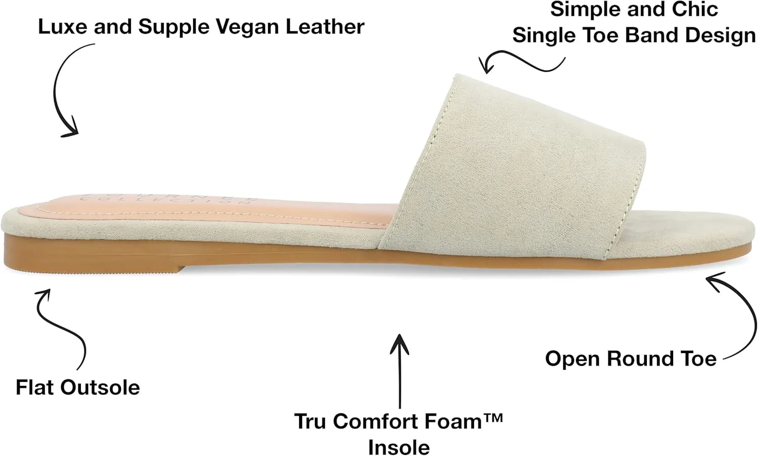 Journee Womens Kolinna Tru Comfort Foam Slip On Flat Sandals