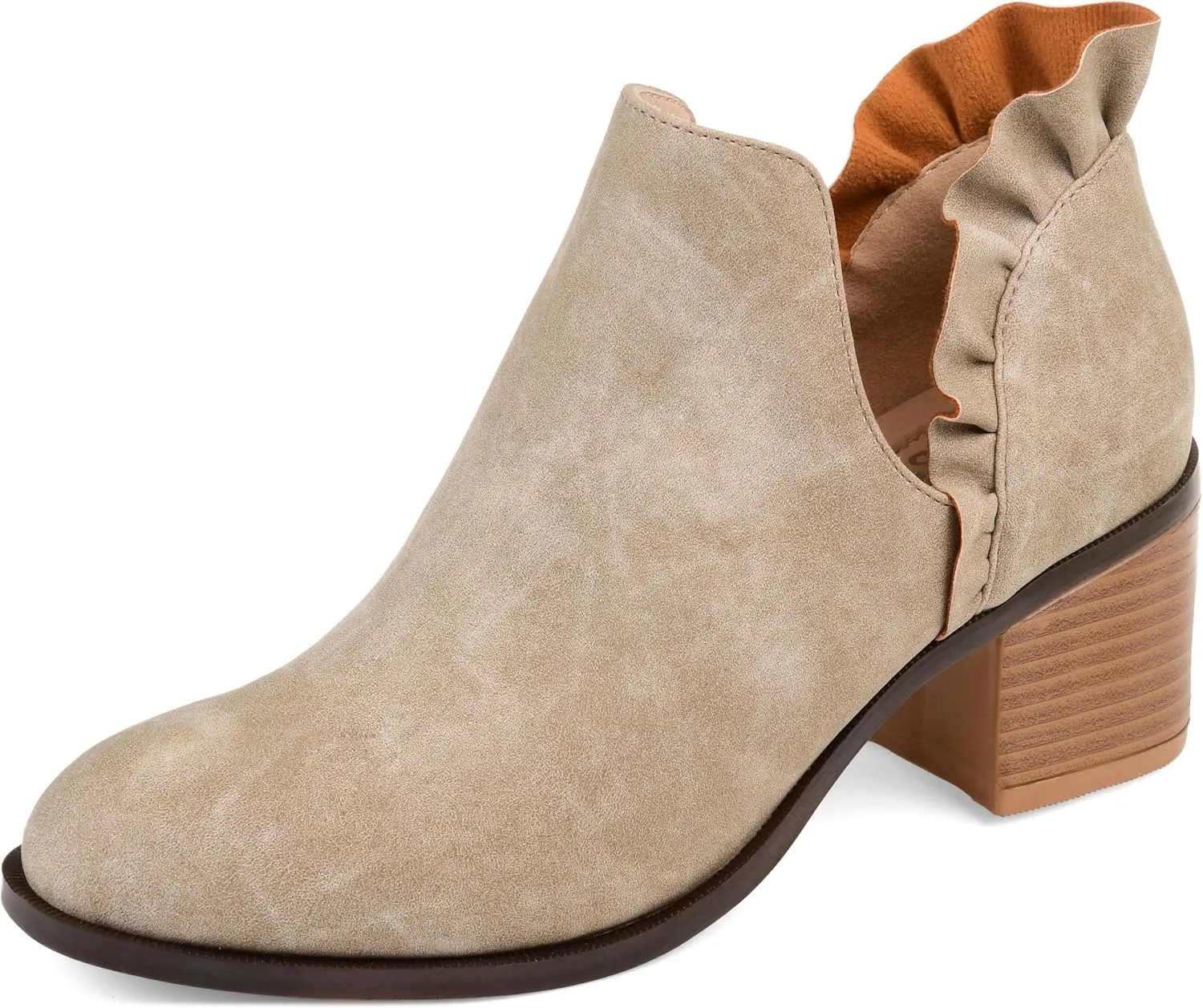 Journee Womens Lennie Tru Comfort Foam Slip On Stacked Heel Booties