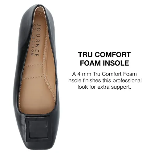 Journee Womens Zimia Tru Comfort Foam Ballet Slip On Square Toe Dress Flats