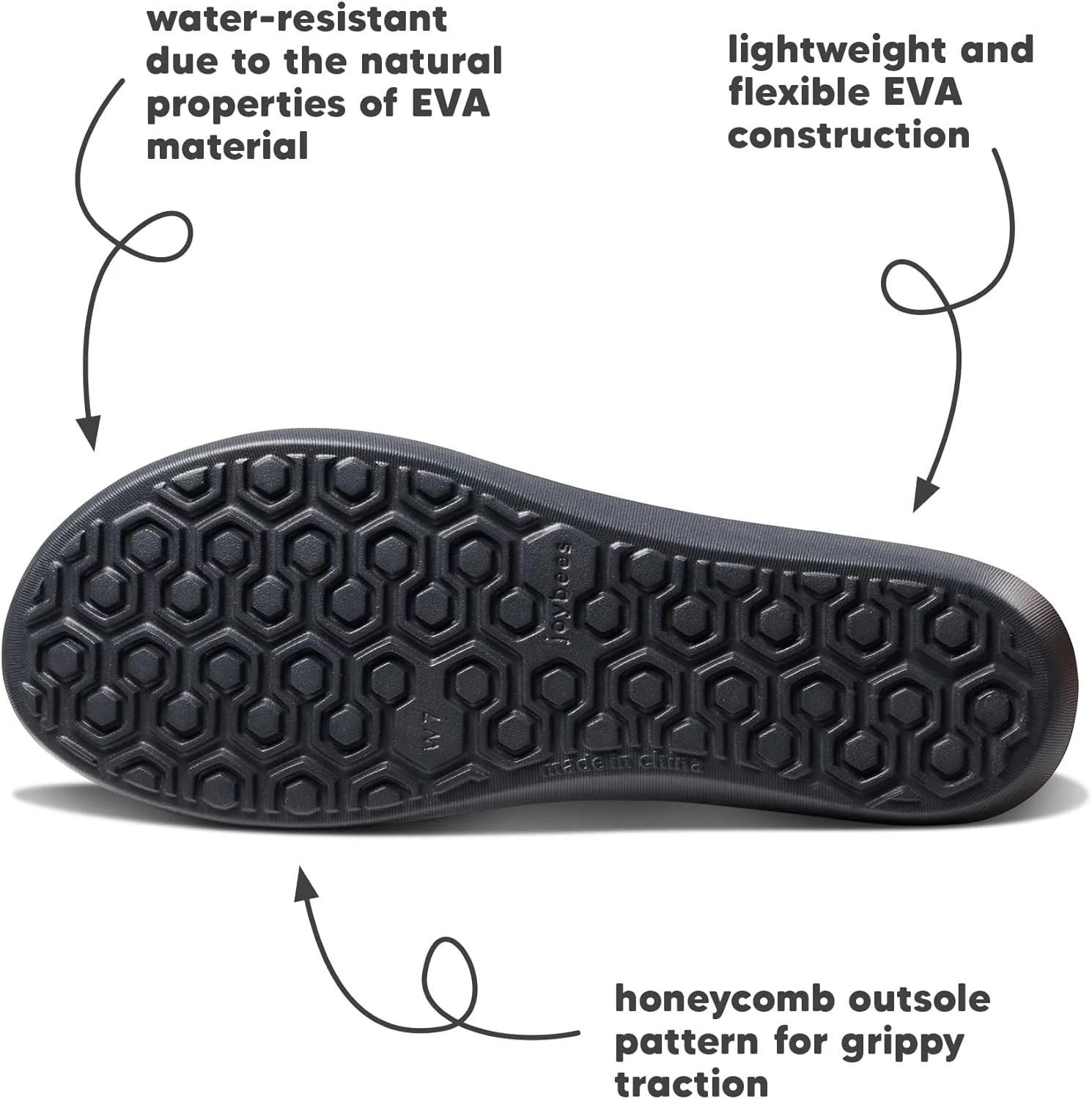 Joybees Women's Friday Flat - Ballet Flats for Women, Cute & Casual Dress Shoes, Comfortable Rubber Foam Sandals for Work, Walking, Waterproof, Non Slip