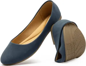 katliu Women Comfort Flats Round Toe Ballet Flats Slip on Walking Flat Shoes