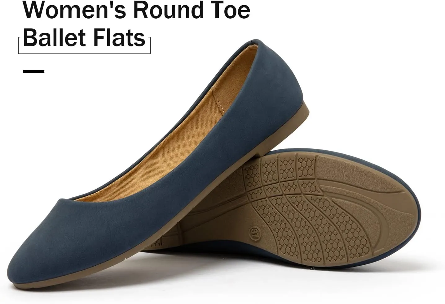 katliu Women Comfort Flats Round Toe Ballet Flats Slip on Walking Flat Shoes
